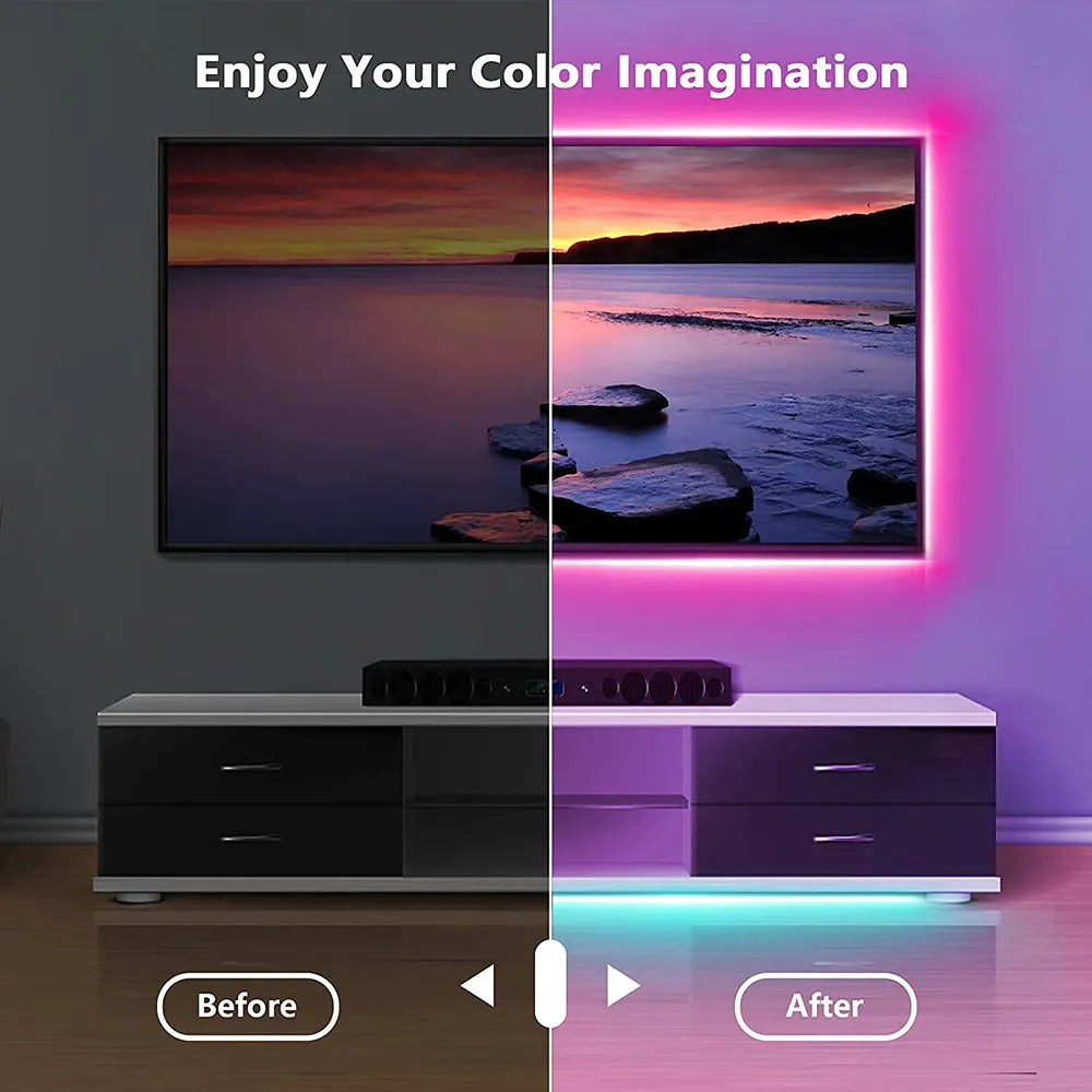 RGB LED Strip Lights Ribbon Self-adhesive