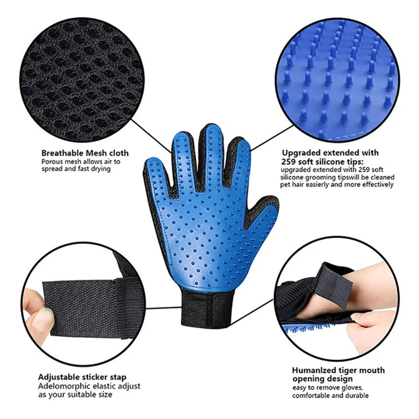 Pet Grooming Hair Glove Silicone