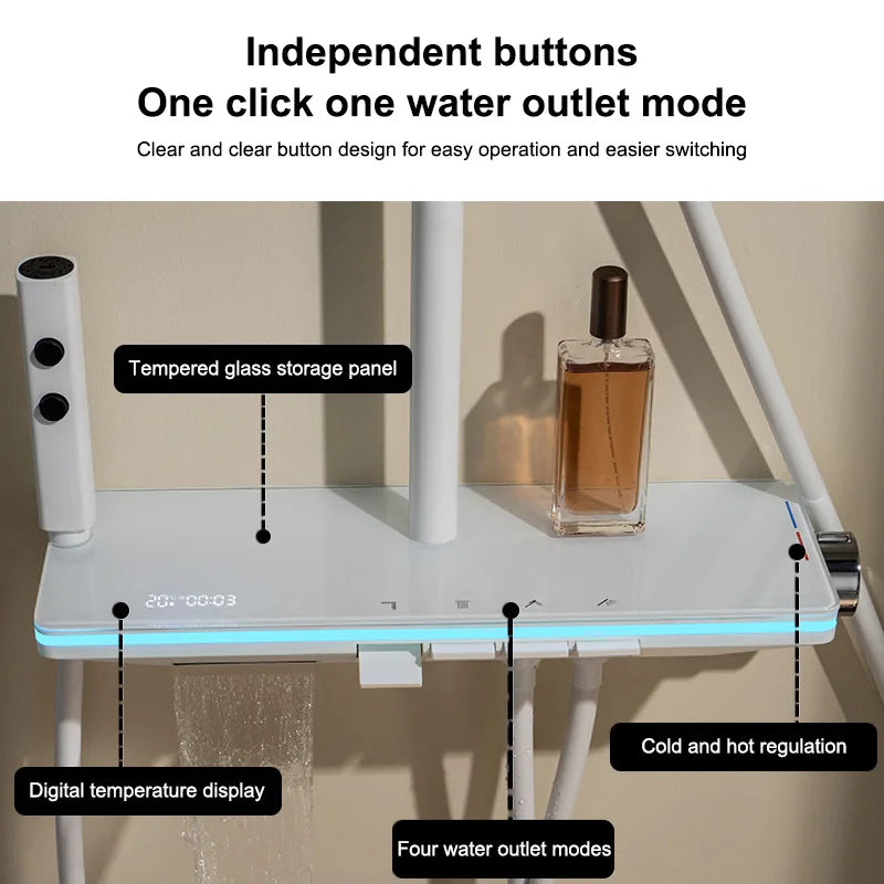 Modern Wall-Mounted Brass Shower
