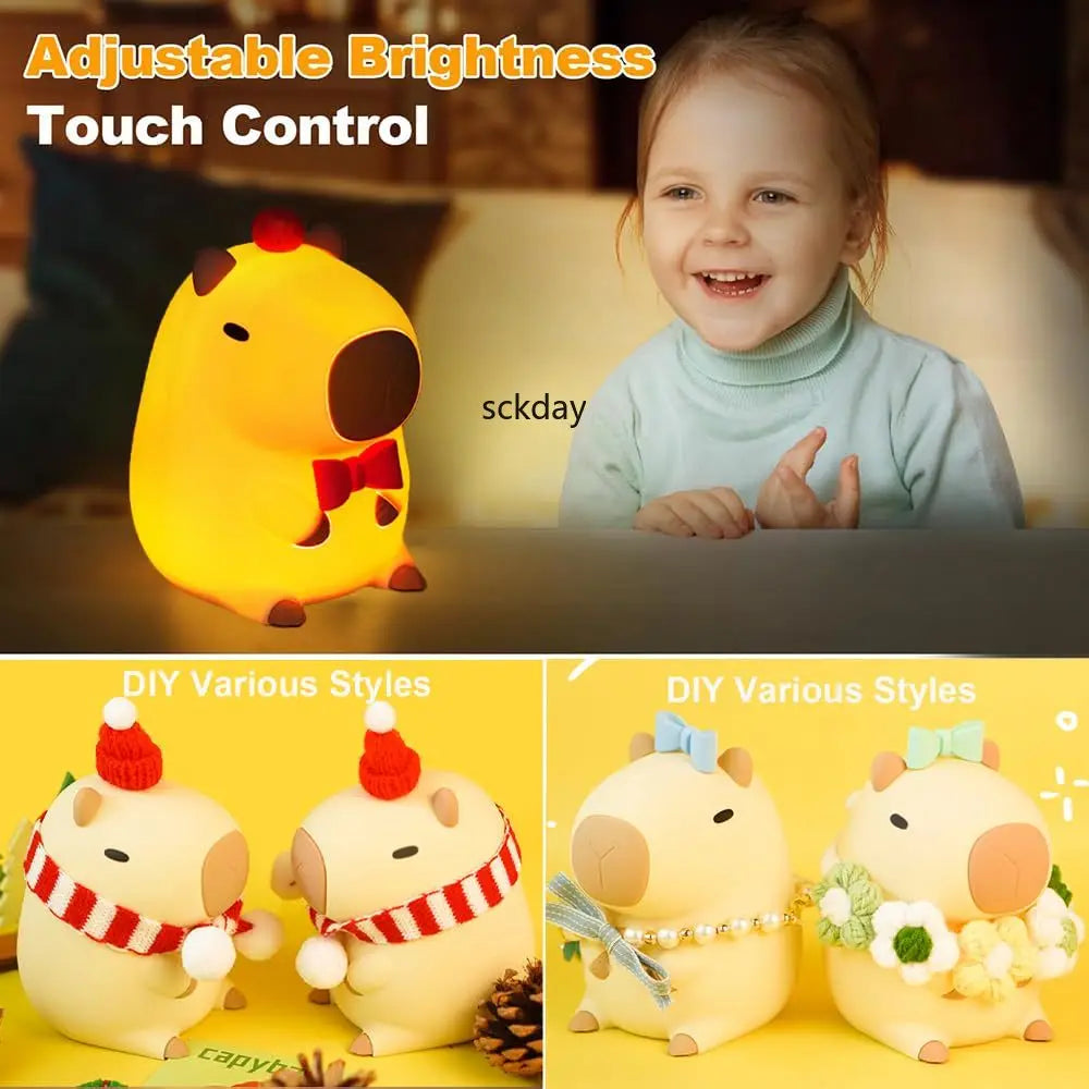 Adorable Silicone Capybara Night Light