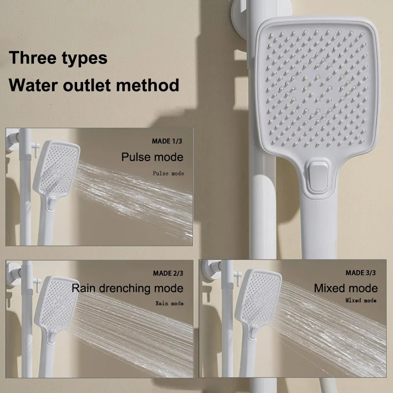 Modern Wall-Mounted Brass Shower