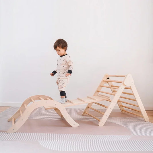 Set for Kids Wooden Climbing Gym Toddlers