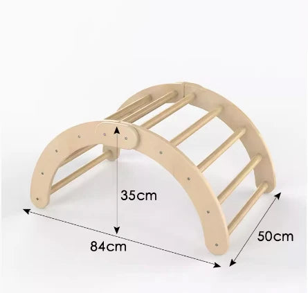 Wood Climbing Arch Rocker Ladder Ramp Toys Kids