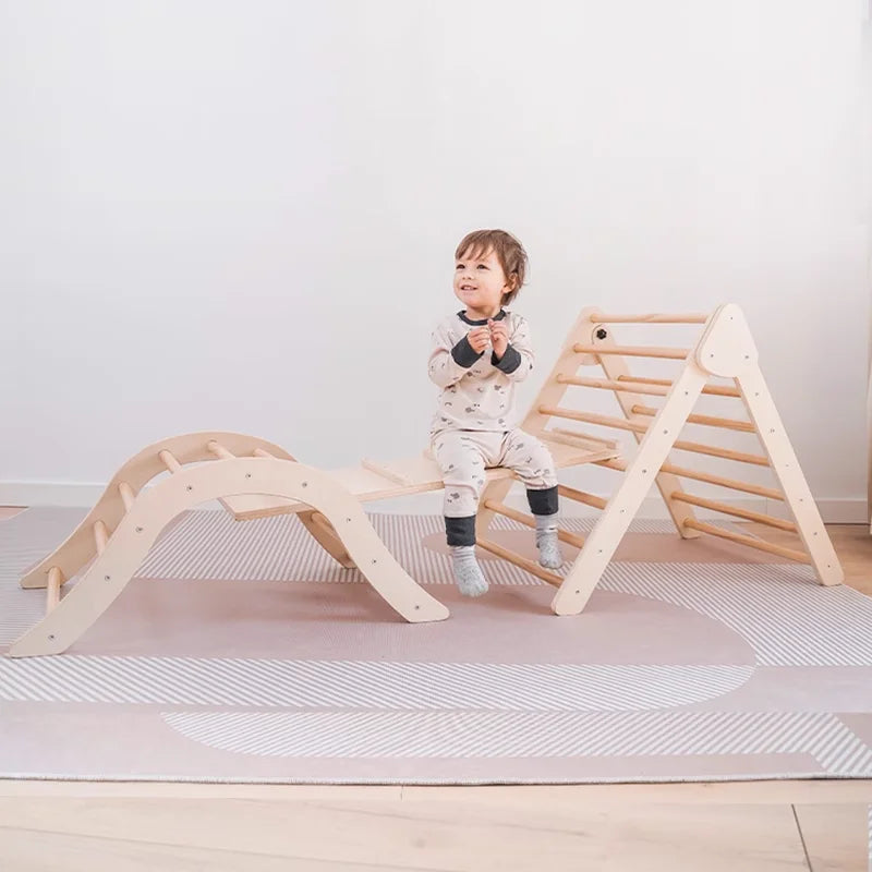 Set for Kids Wooden Climbing Gym Toddlers