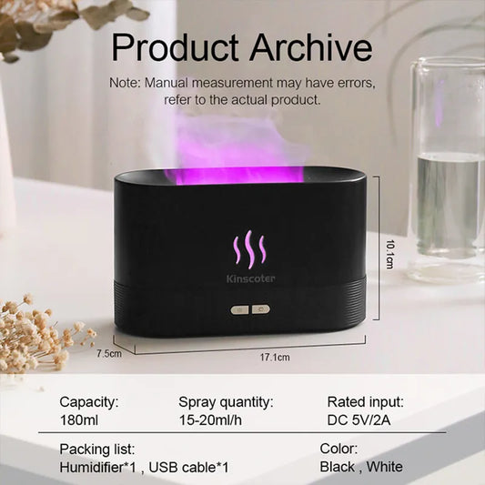 Aroma Diffuser Air Humidifier Flame Lamp