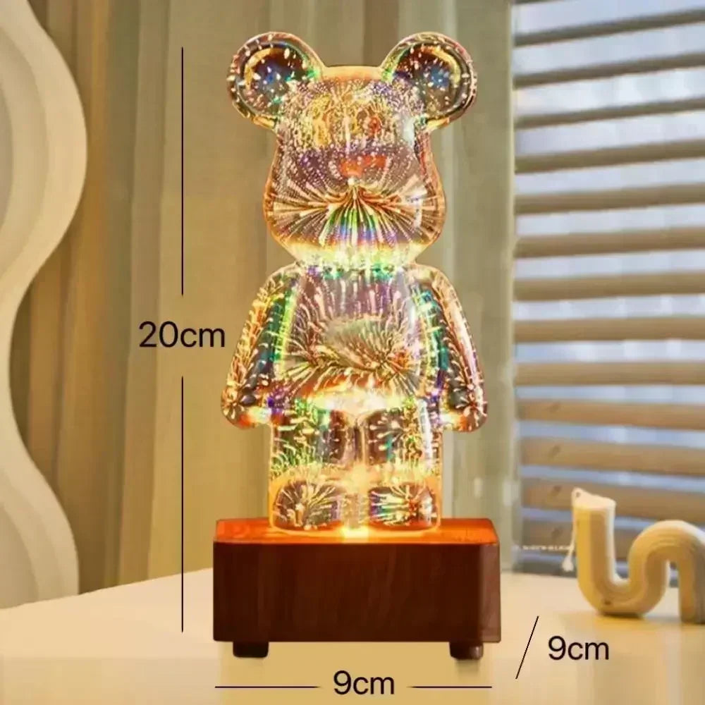 3D Firework Bear Night Light Lamp for Children Bedroom