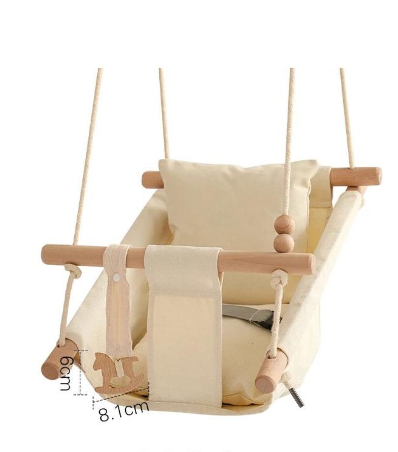 Children Swing Baby Wooden Rocking Reclining Chair